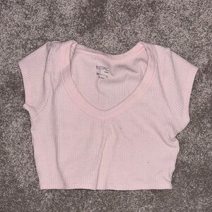 Pink Ribbed Women's Top